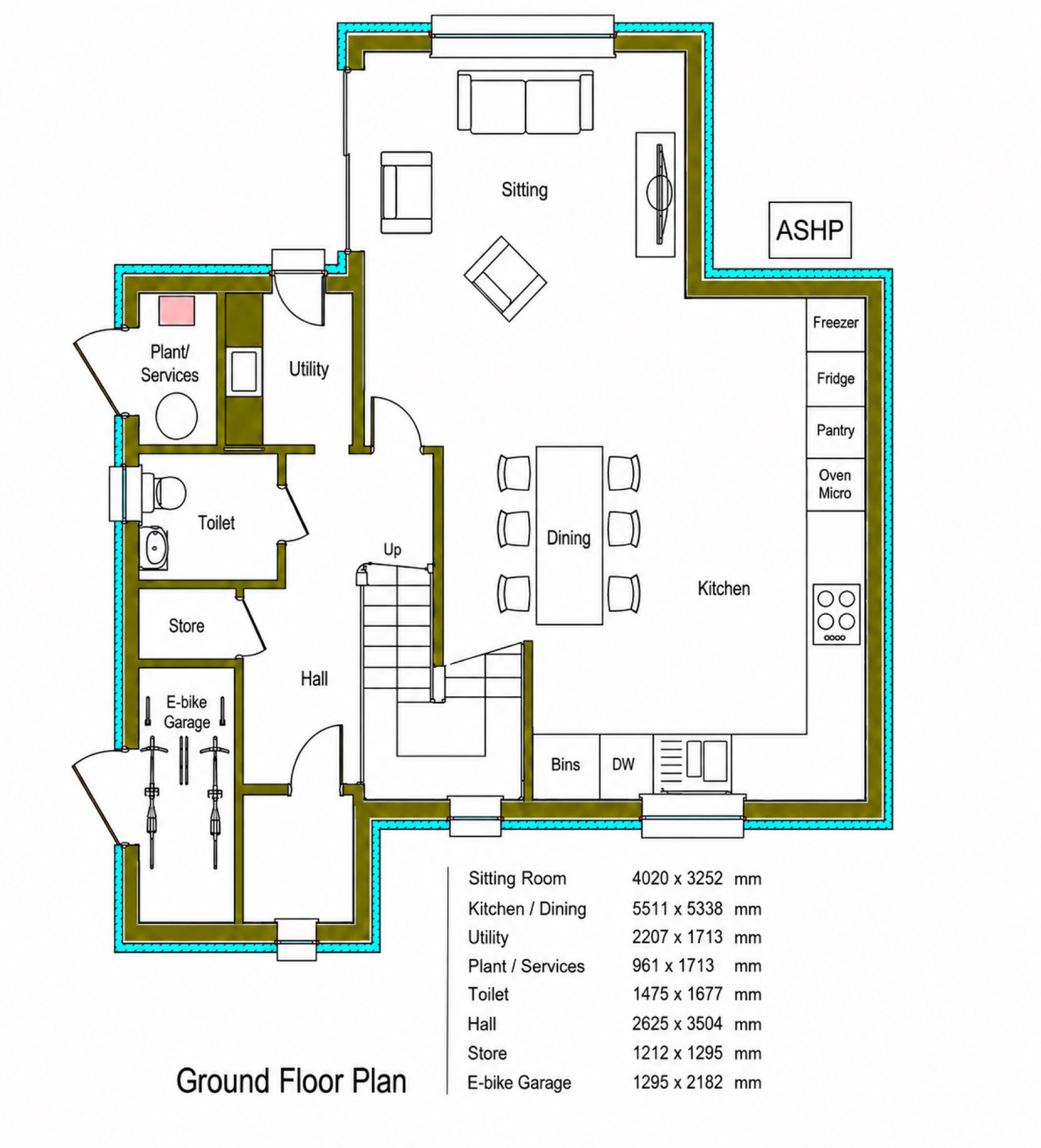 Ground floor plan for a Braeview Gardens town home